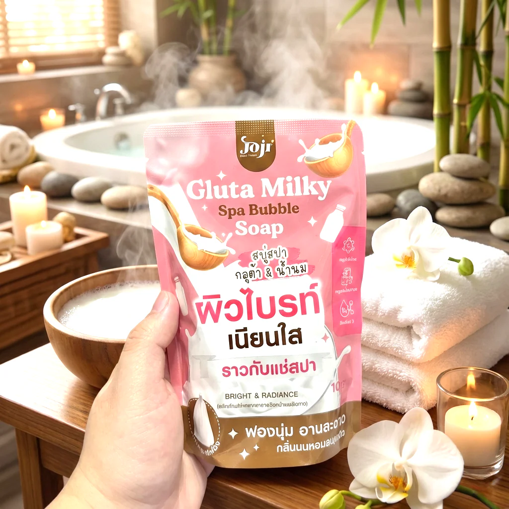 Joji Secret Young Gluta Milky Spa Bubble Soap – 100g - Image 4