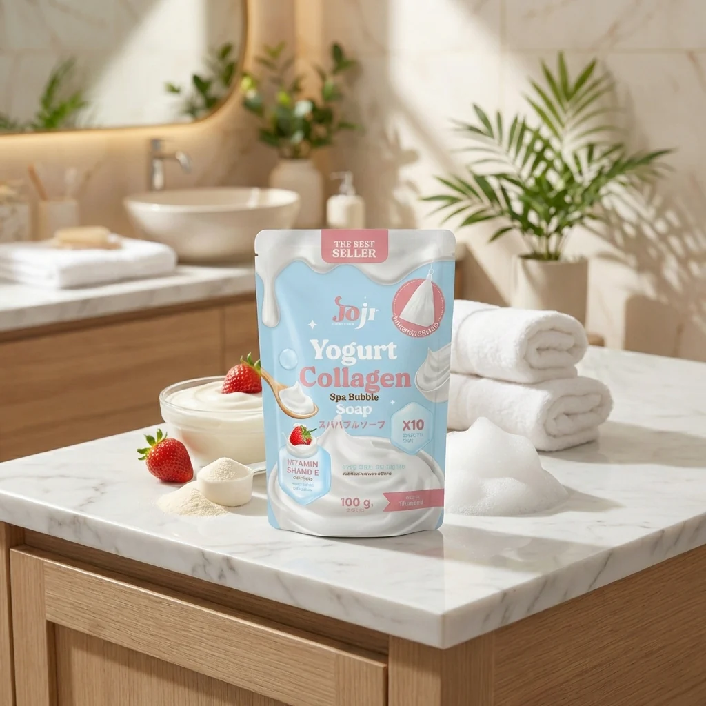 Joji Secret Young Yogurt Collagen Spa Bubble Soap – 100g - Image 2