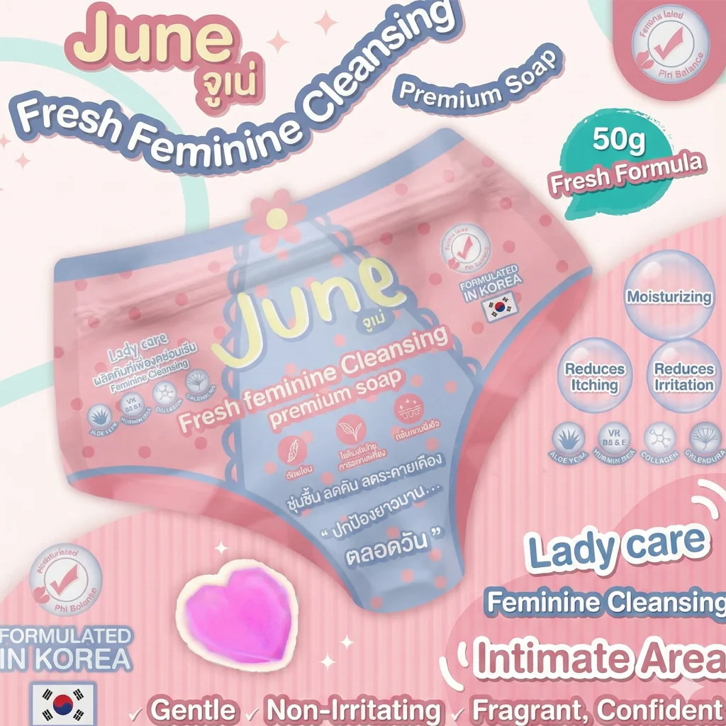 JUNE Fresh Feminine Cleansing Premium Soap – 50g - Image 2