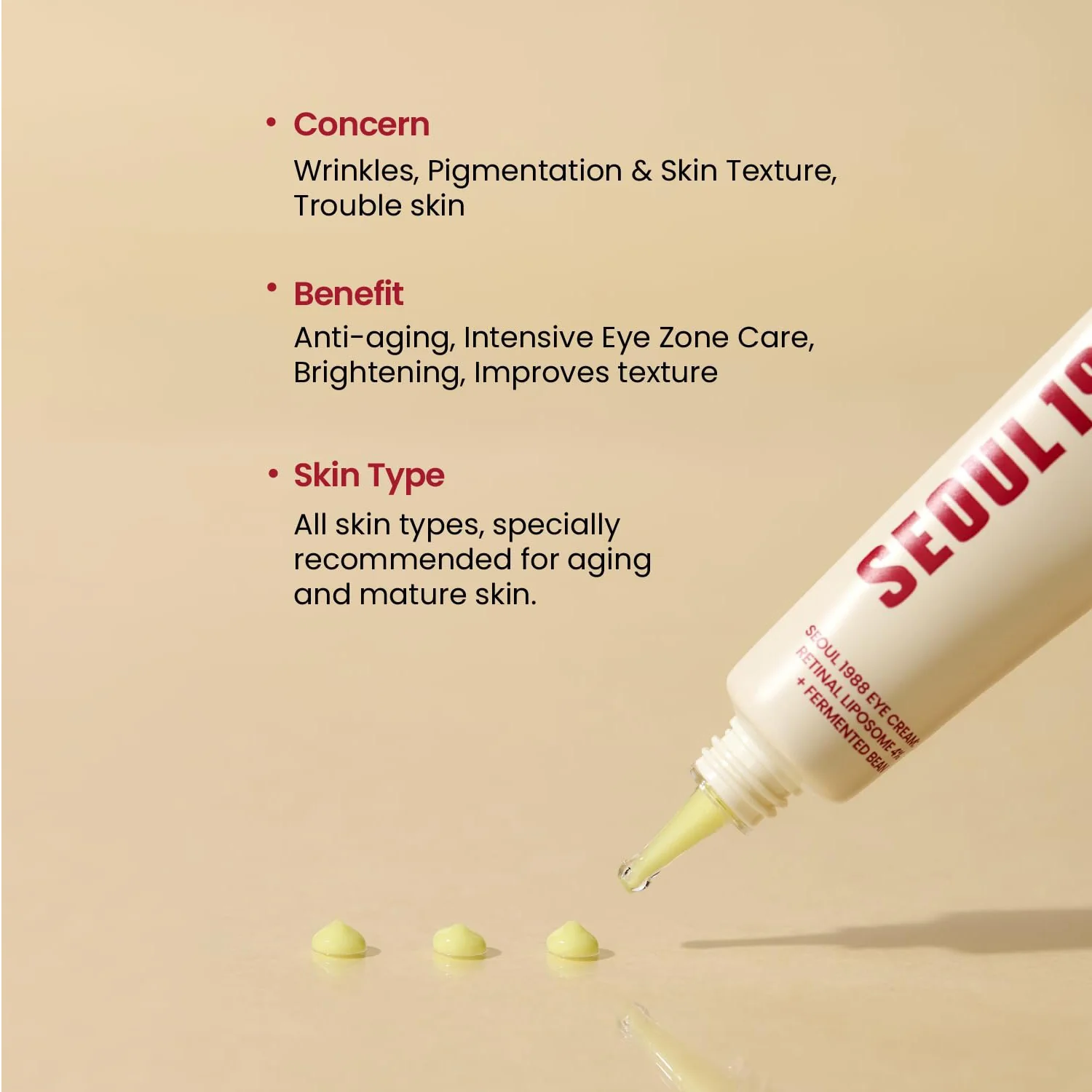 K-SECRET SEOUL 1988 Eye Cream – Retinal Liposome 4% + Fermented Bean – 30ml - Image 4