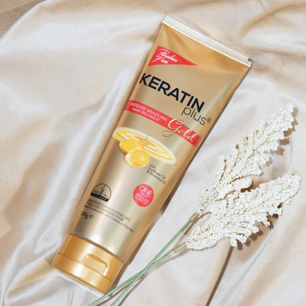 Keratin Plus Gold Intense Brazillian Hair Treatment Tube - 200g - Image 3