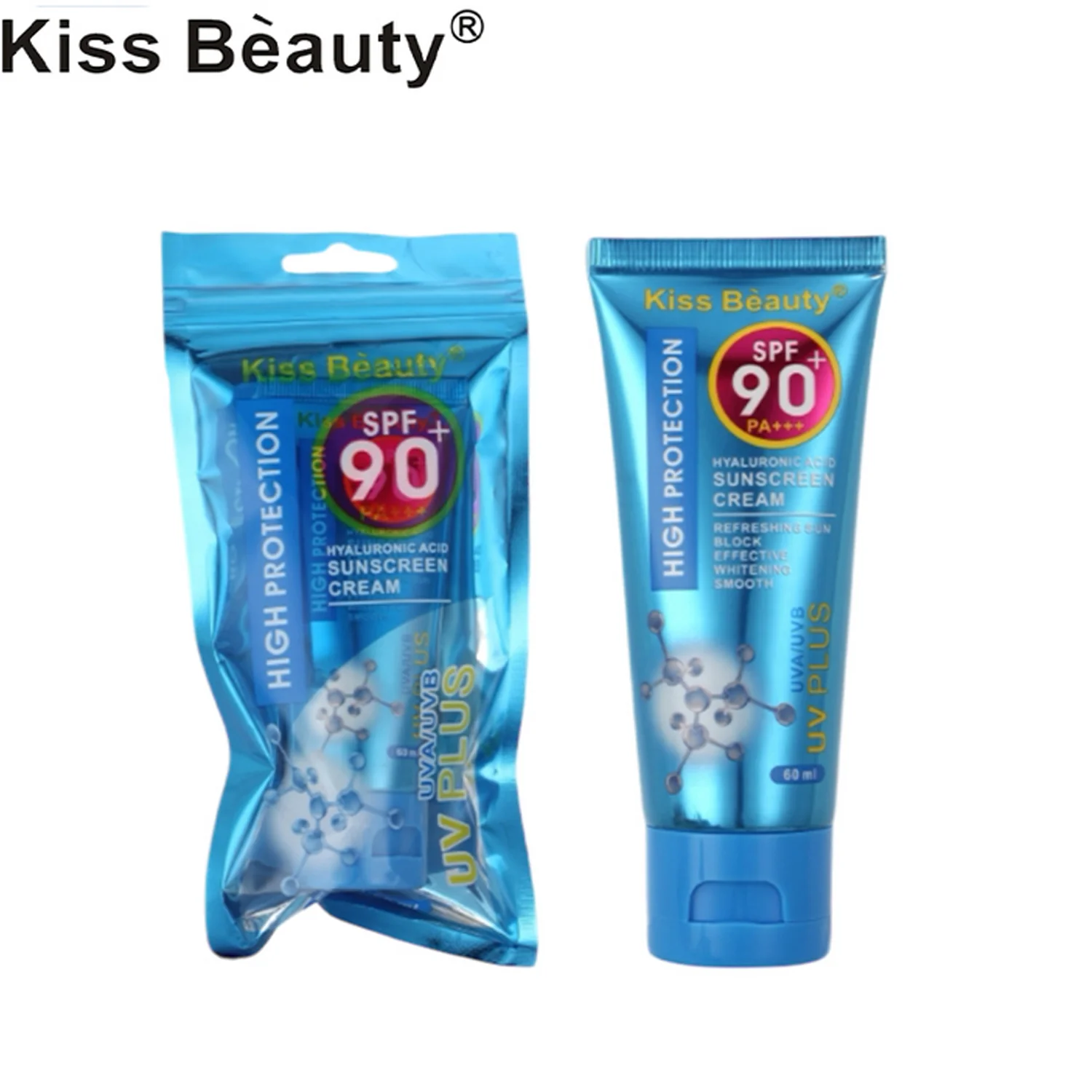 Kiss Beauty Hyaluronic Acid Sunscreen Cream SPF 90+ PA+++ - 60ml - Image 2