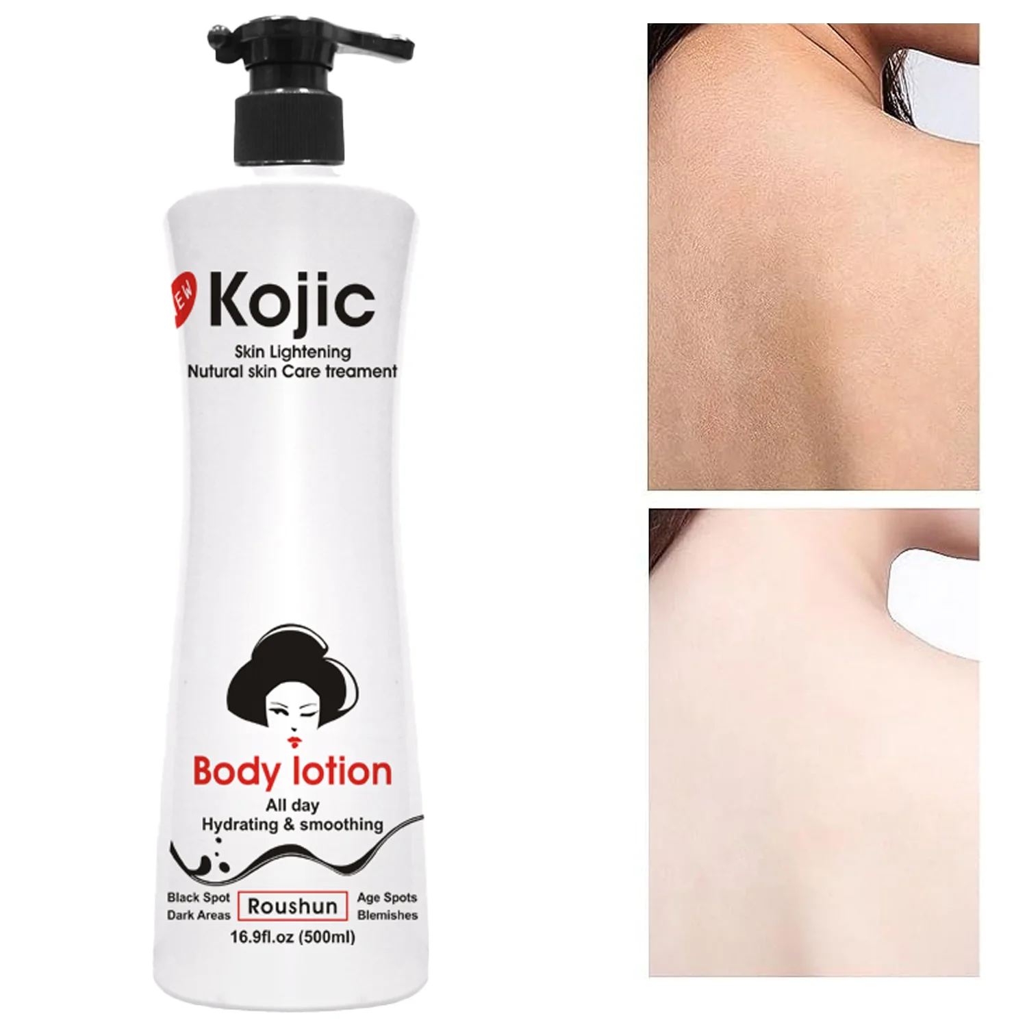 Kojic Skin Lightening Natural Skin Care Treatment  All Day Hydrating & Smoothing Body Lotion  -500ml - Image 4
