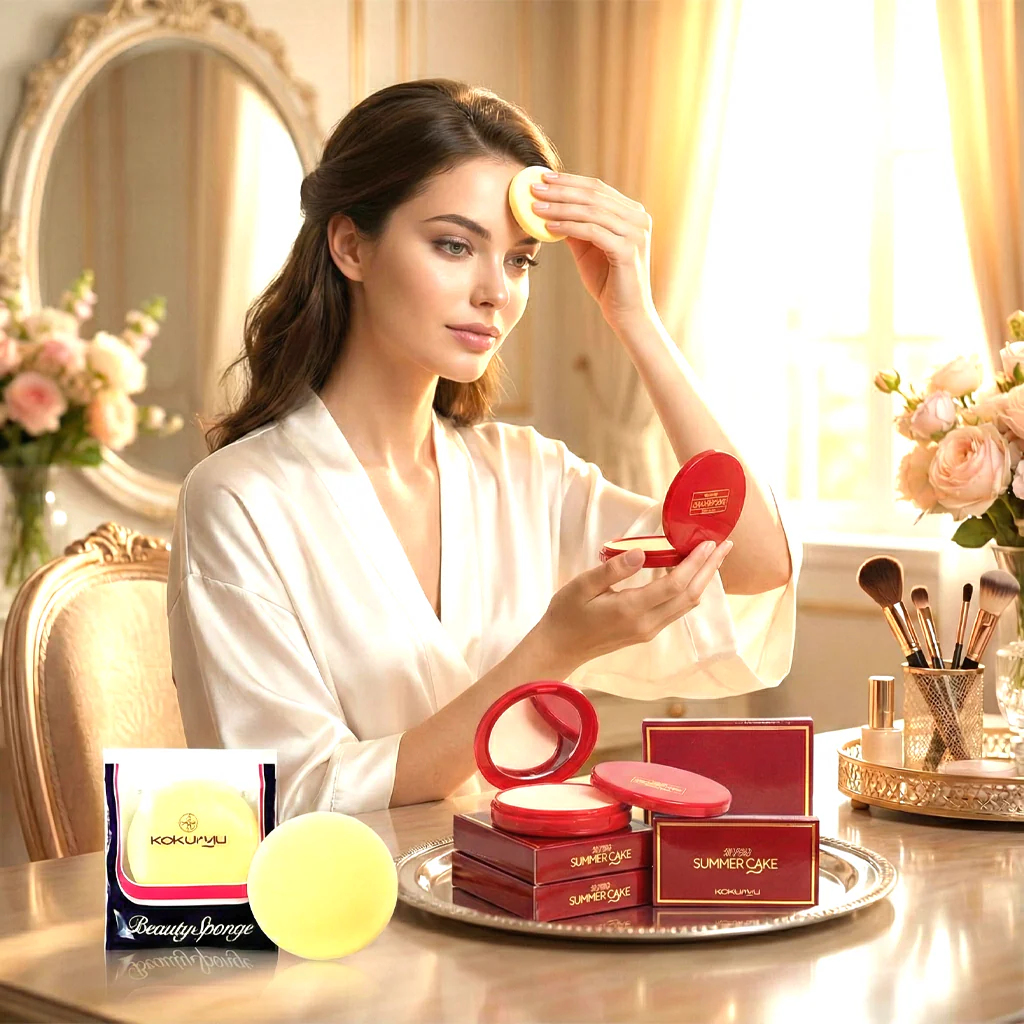 Kokuryu Super Summer Cake (Orange Blush) + Beauty Sponge – Flawless Finish Combo Pack - Image 4