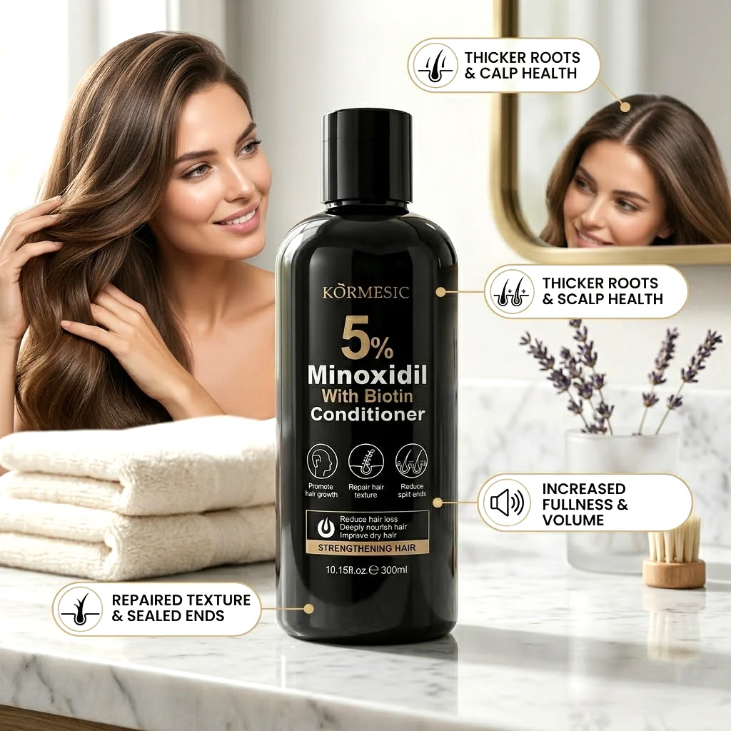 KORMESIC 5% Minoxidil with Biotin Hair Care Set (Shampoo & Conditioner) - 300ml Each - Image 18