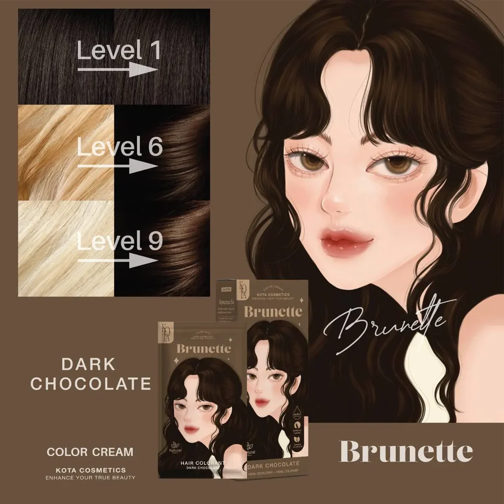 Kota Cosmetics Brunette Hair Color – Dark Chocolate (100ml) - Image 2