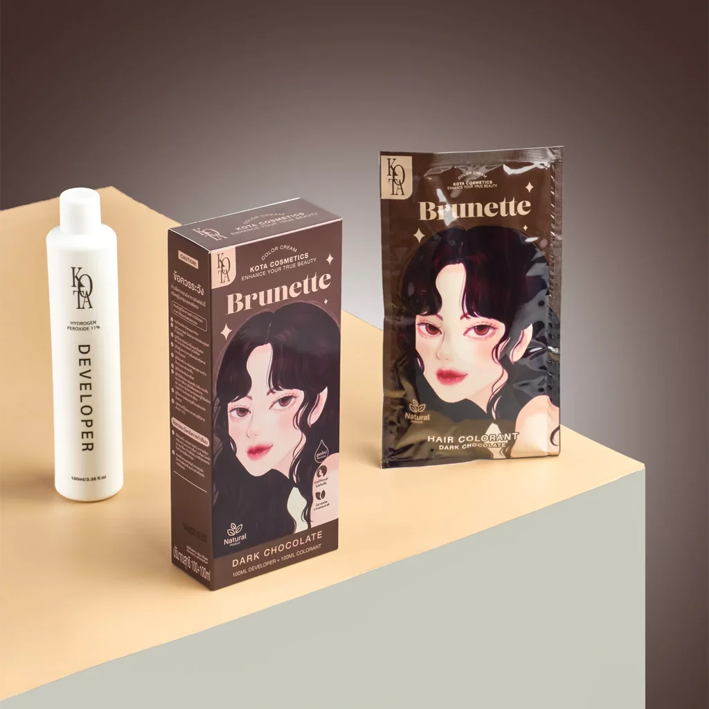 Kota Cosmetics Brunette Hair Color – Dark Chocolate (100ml) - Image 4