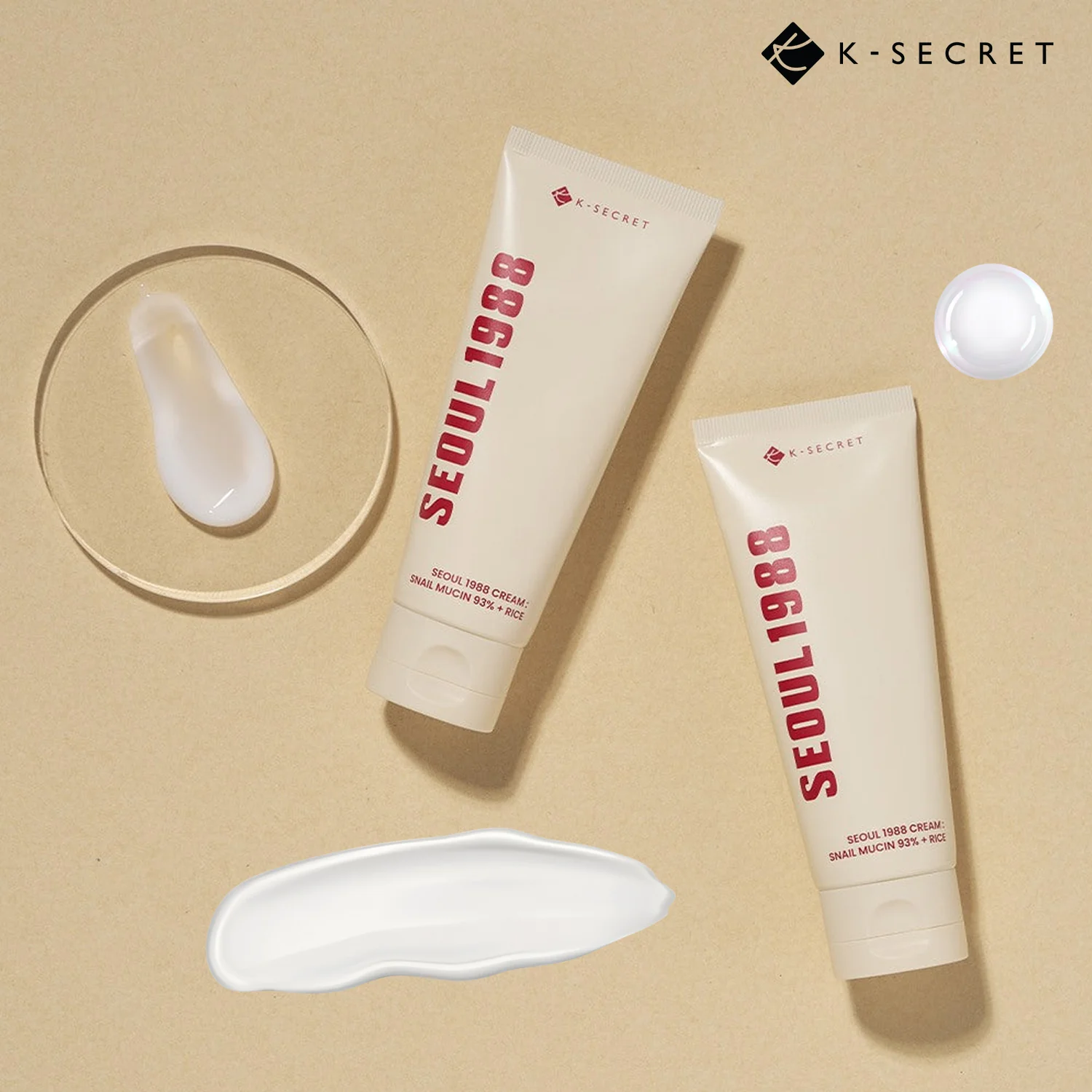 K-SECRET SEOUL 1988 Cream (Snail Mucin 93% + Rice) - 100ml - Image 5