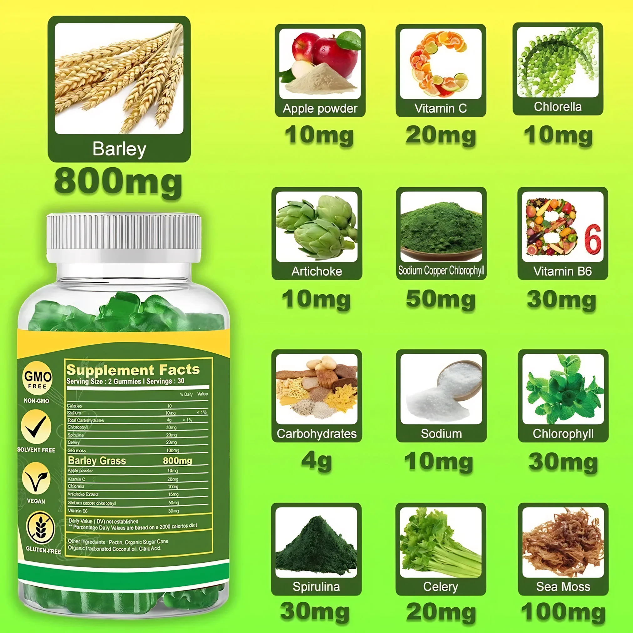 Love Thy Health Barley Gummies 60 Gummies - 3 PCS Combo - Image 5