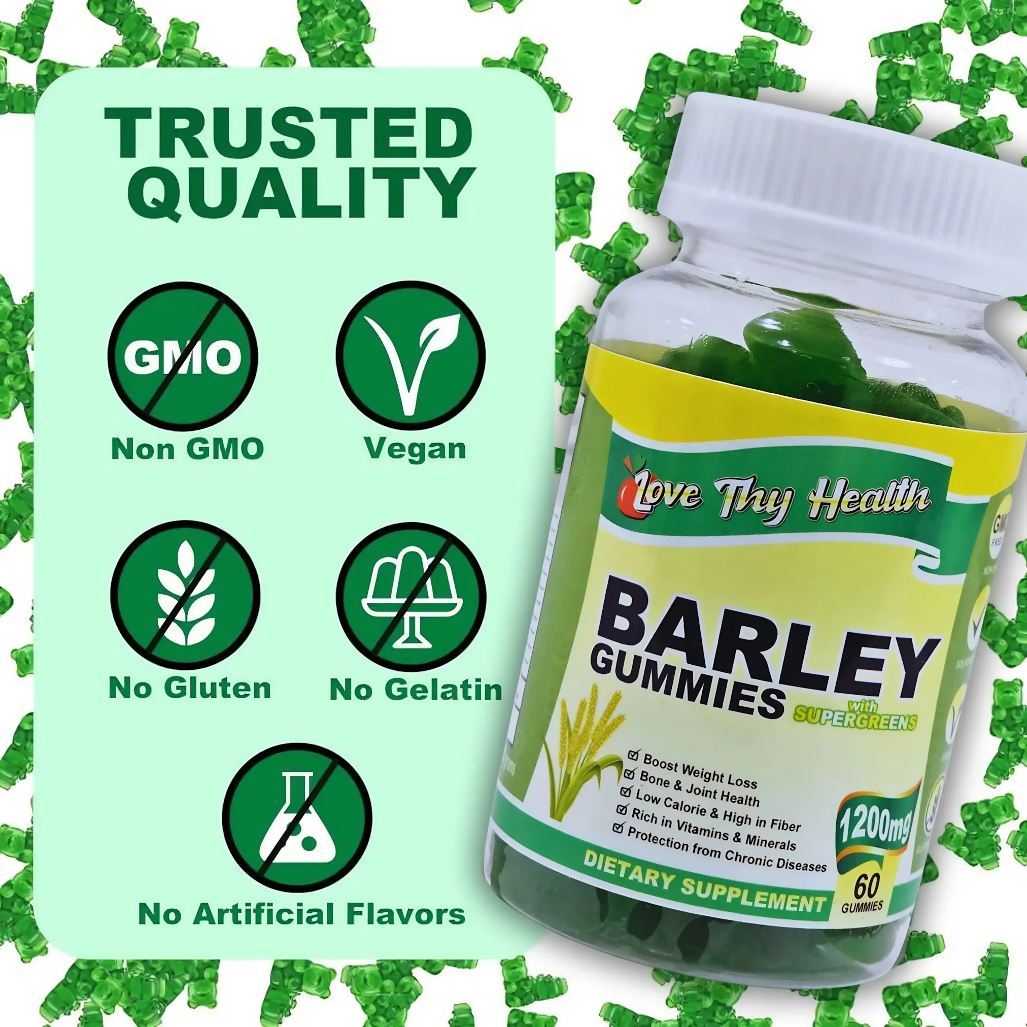 Love Thy Health Barley Gummies 60 Gummies - 3 PCS Combo - Image 8