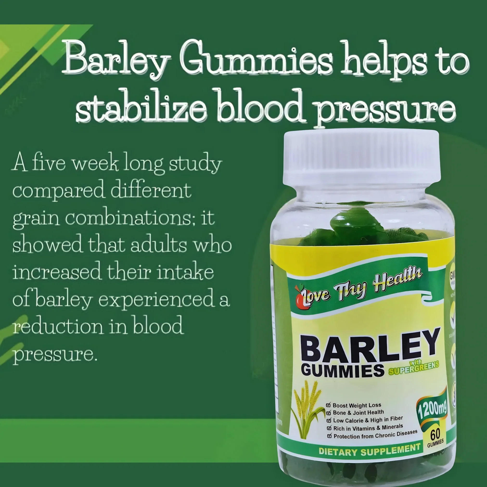 Love Thy Health Barley Gummies 60 Gummies - 3 PCS Combo - Image 9