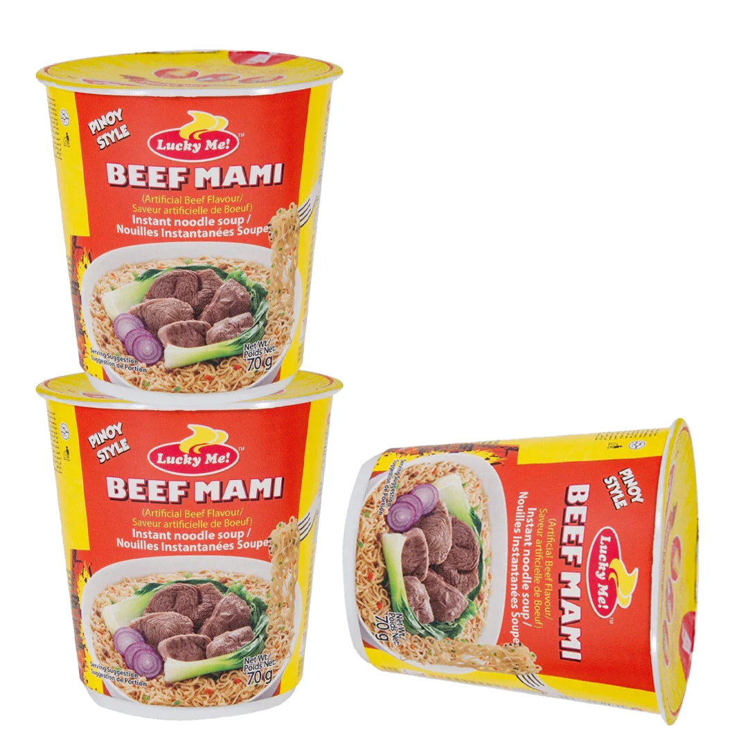 Lucky Me Beef Mami Cup Noodles 70g × 3 Pcs (Offer) - Image 2