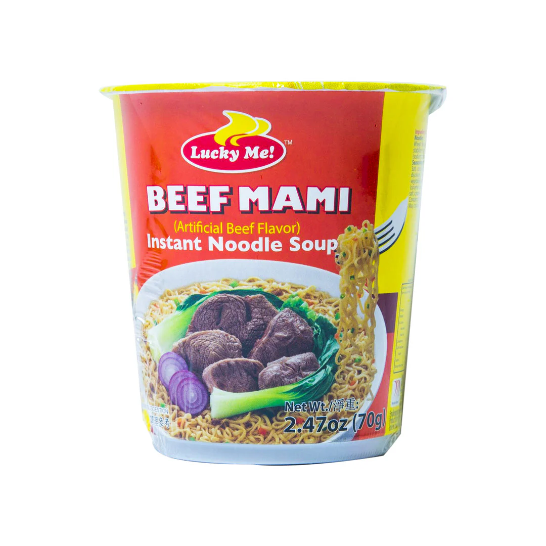 Lucky Me Beef Mami Cup Noodles 70gm - Image 2