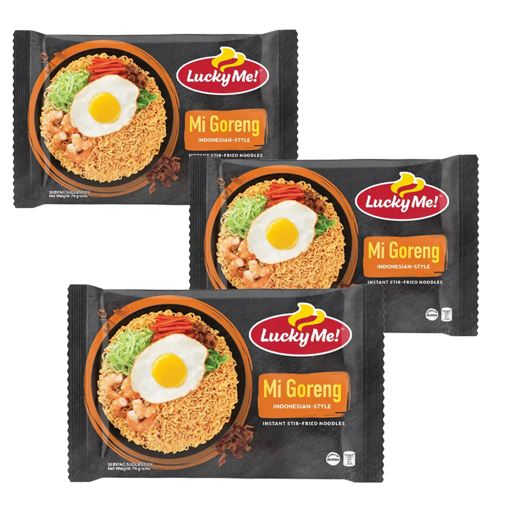 Lucky Me! Mi Goreng Stir-Fry Noodles Indonesian-Style - 74g (3pcs Combo) - Image 2