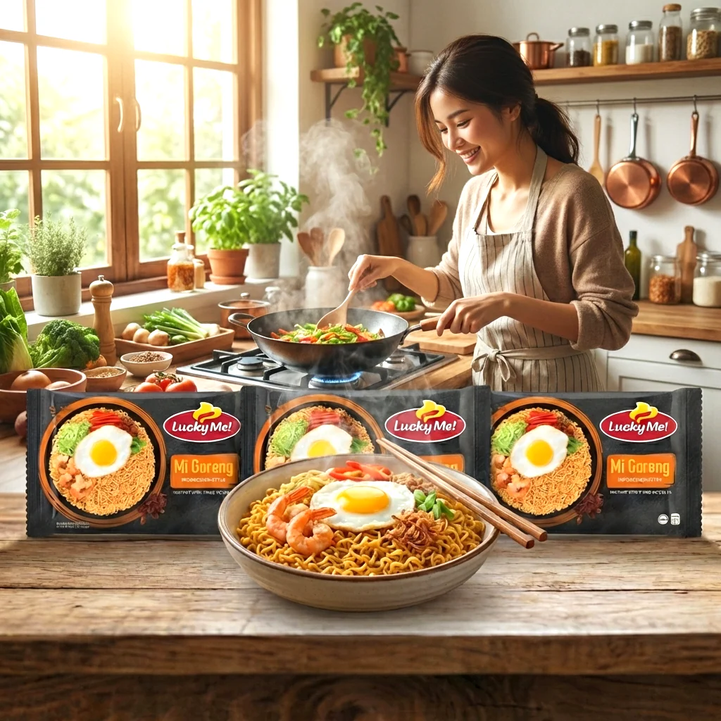 Lucky Me! Mi Goreng Stir-Fry Noodles Indonesian-Style - 74g (3pcs Combo) - Image 3