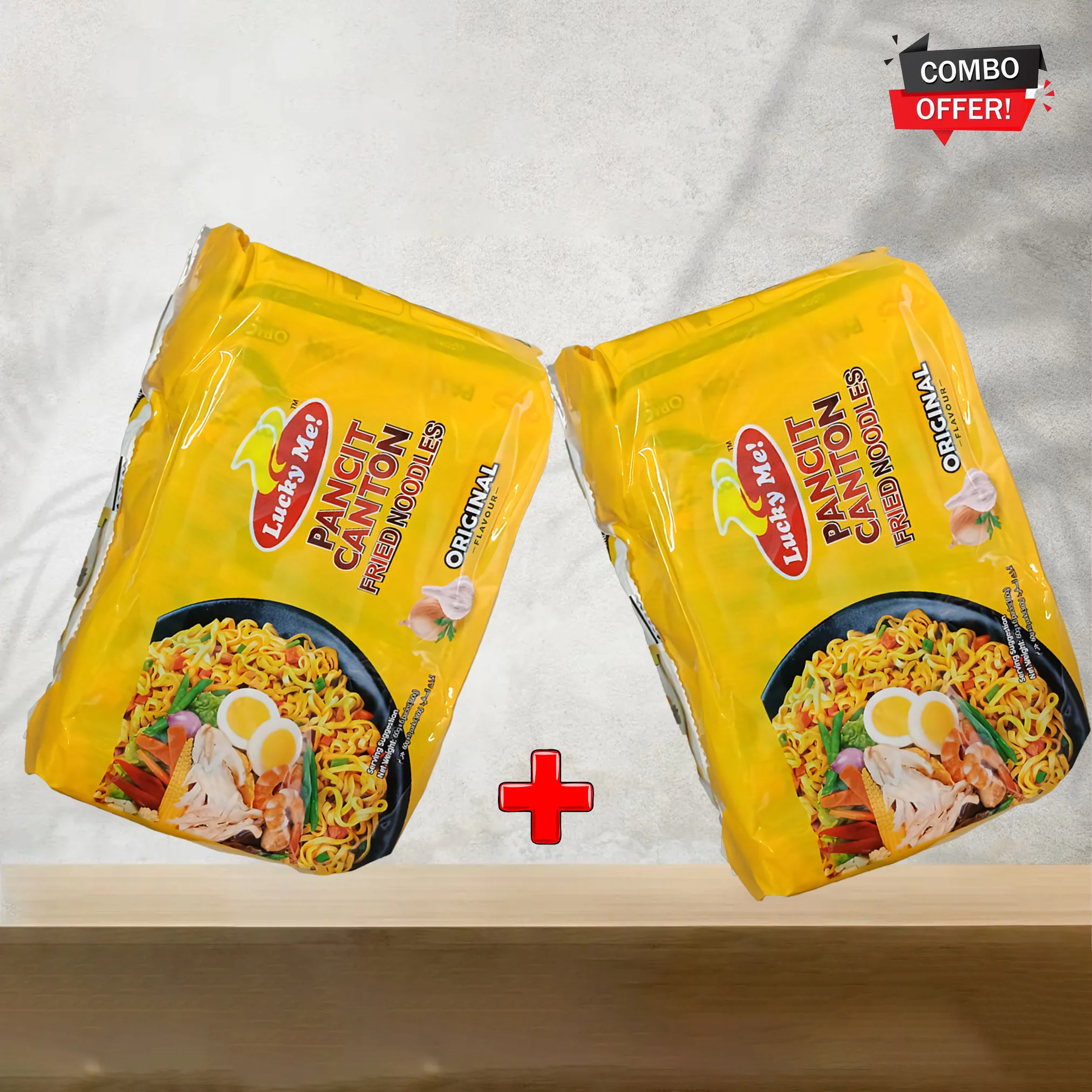 Lucky Me! Pancit Canton Original Fried Noodles Combo of 2 x (6 packs x 60g each) - Image 2
