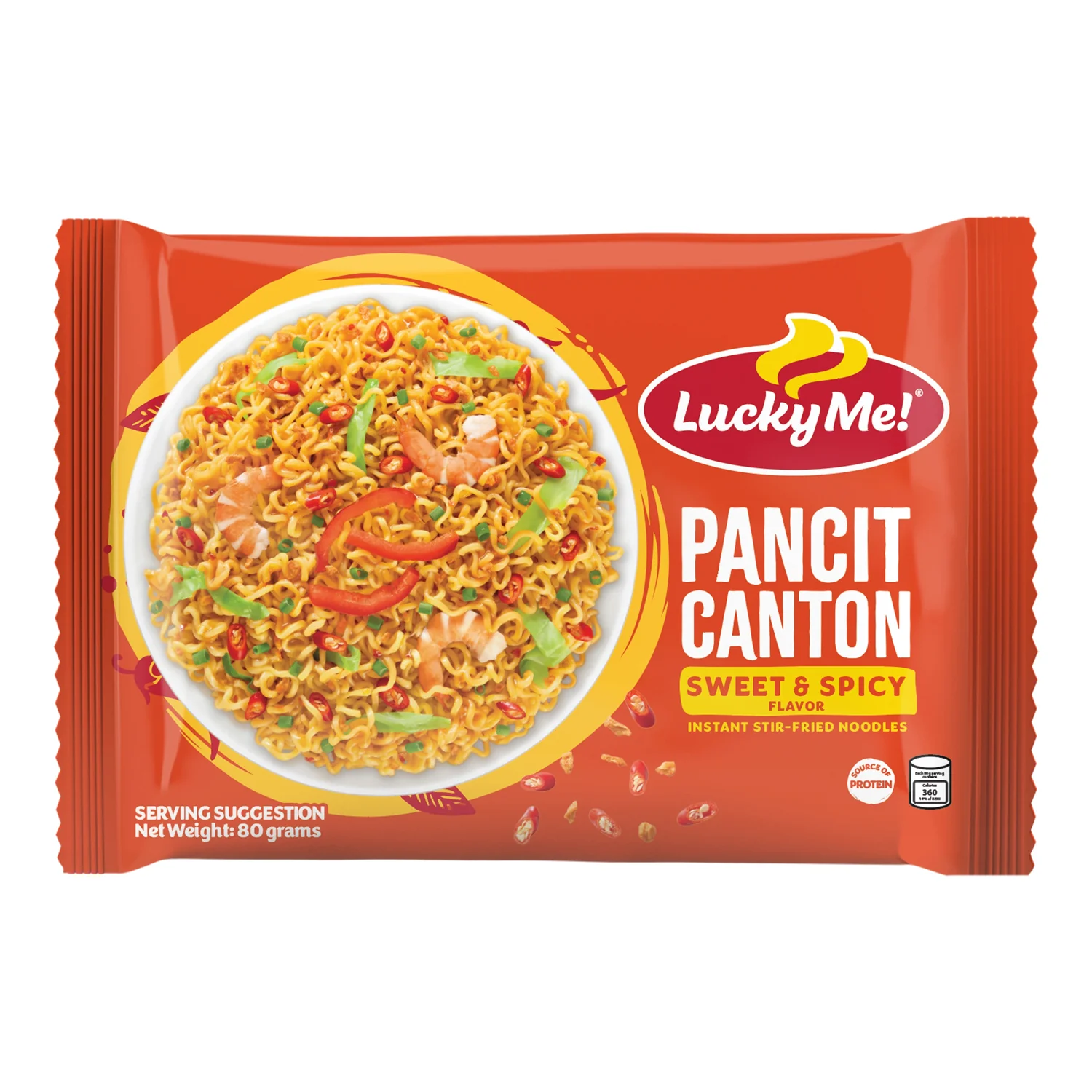 Lucky Me Pancit Canton Sweet & Spicy Noodles - 80g(Big)