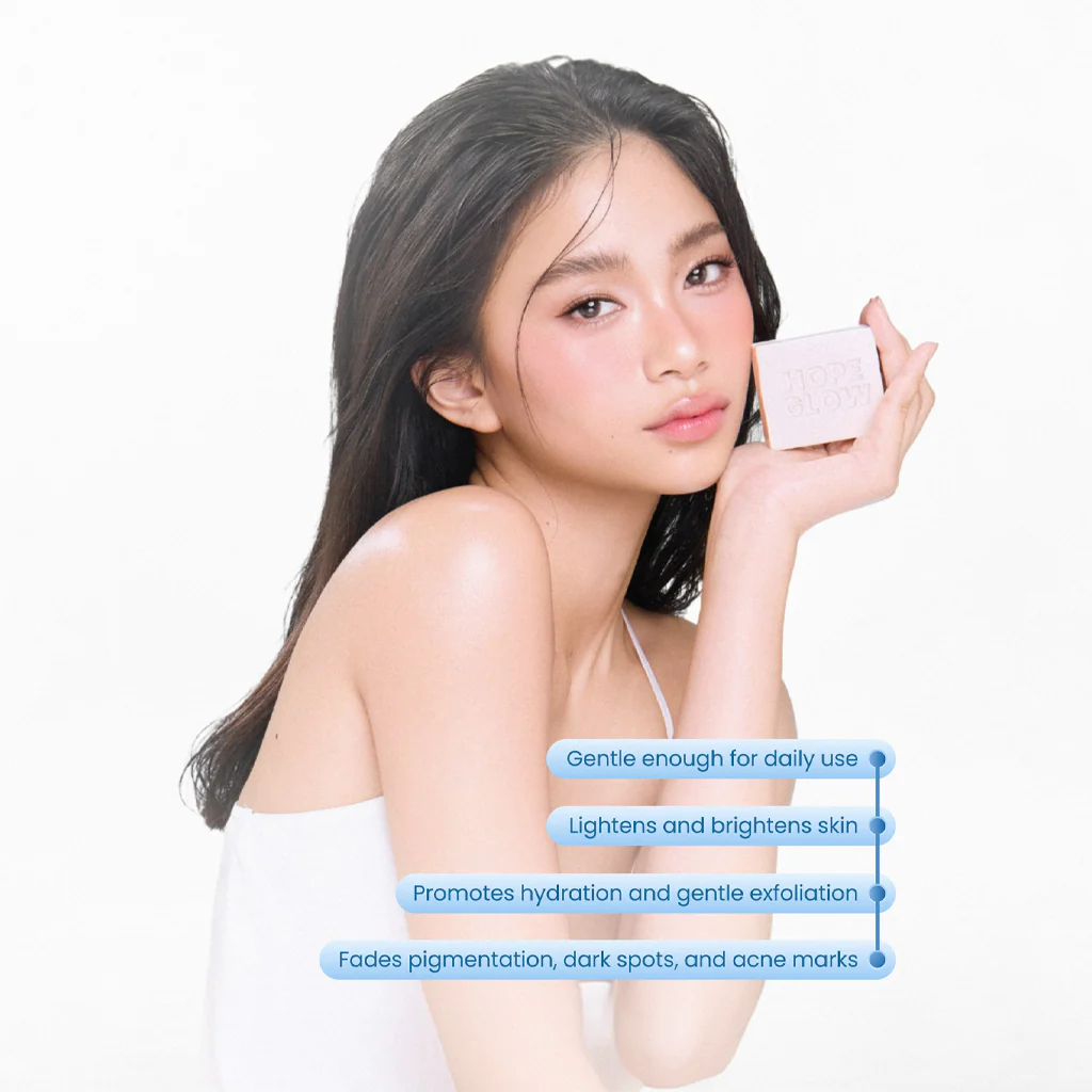 LUNA AURA Hope Glow Gentle White Soap – 50g (3 Bars per Pouch) - Image 3