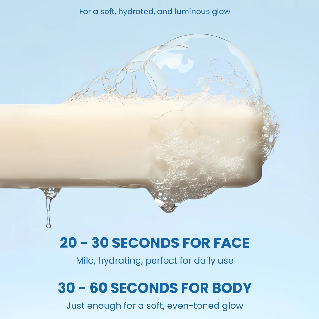 LUNA AURA Hope Glow Gentle White Soap – 50g (3 Bars per Pouch) - Image 5