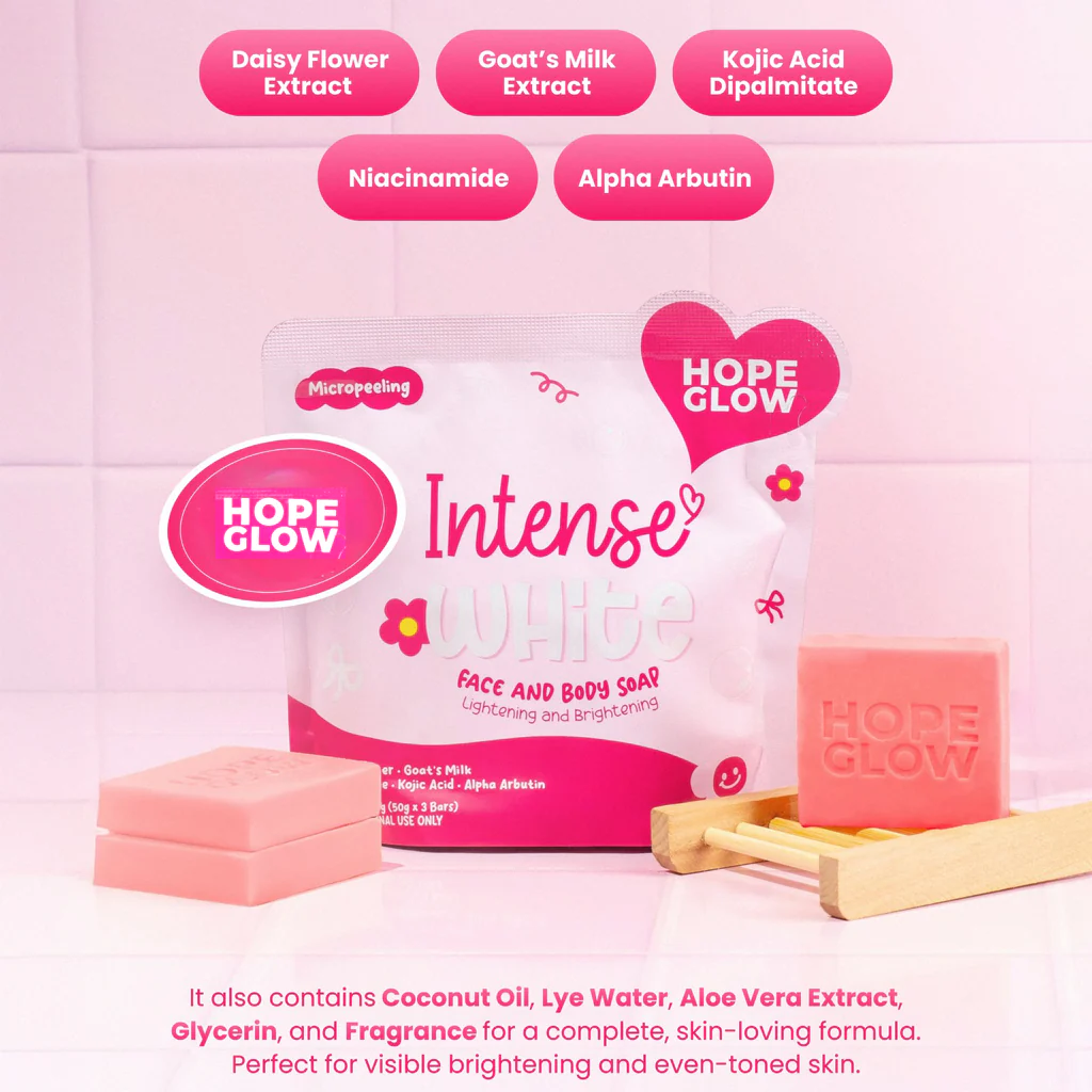 LUNA AURA Hope Glow Intense White Soap – 50g (3 Bars per Pouch) - Image 2