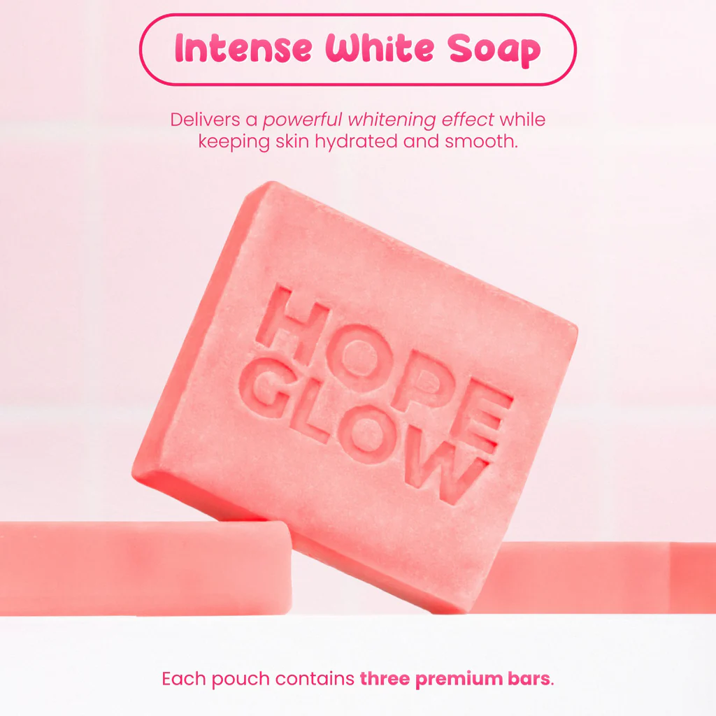 LUNA AURA Hope Glow Intense White Soap – 50g (3 Bars per Pouch) - Image 5