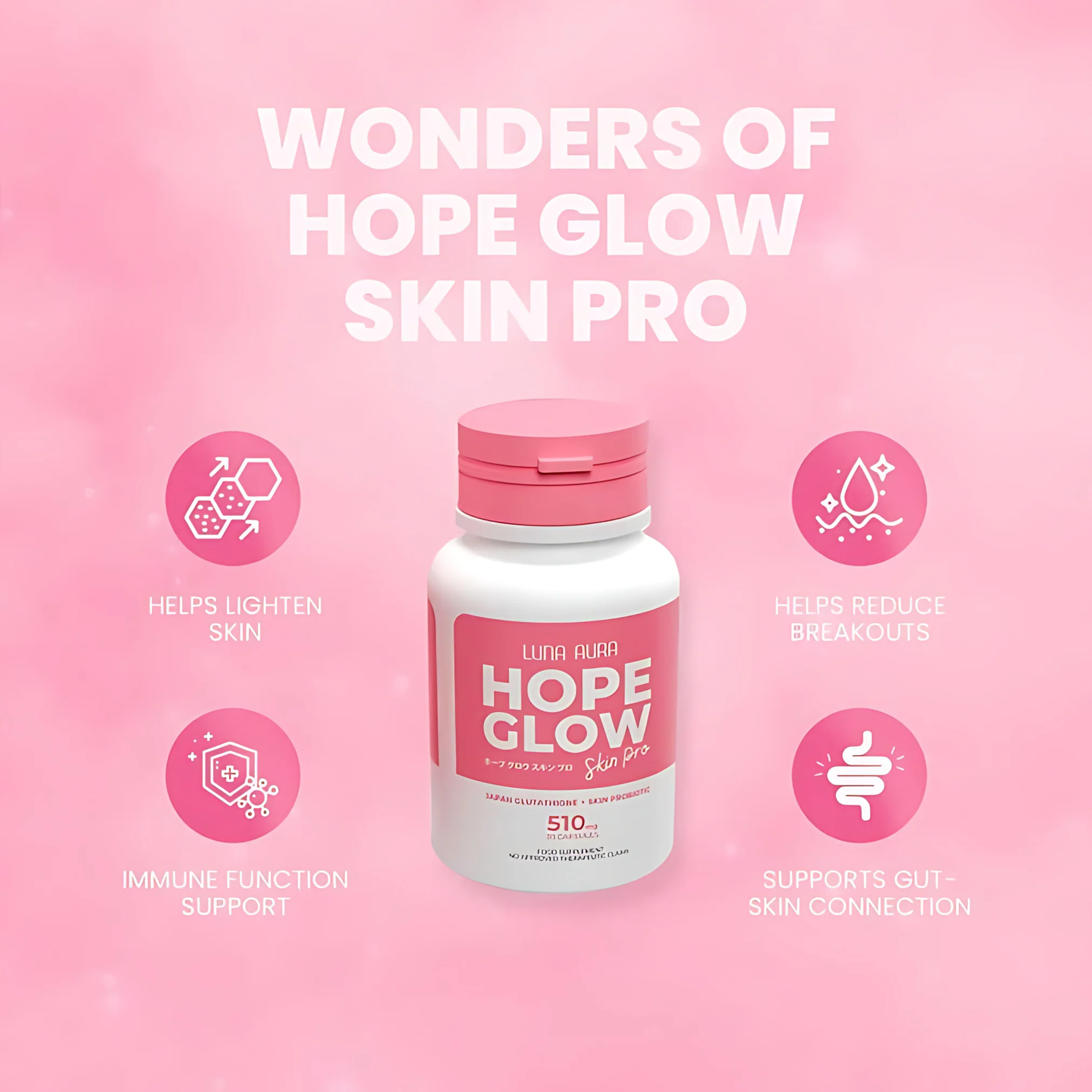 Luna Aura Hope Glow Skin Pro – Japan Glutathione + Skin Probiotic (30 Capsules) - Image 10