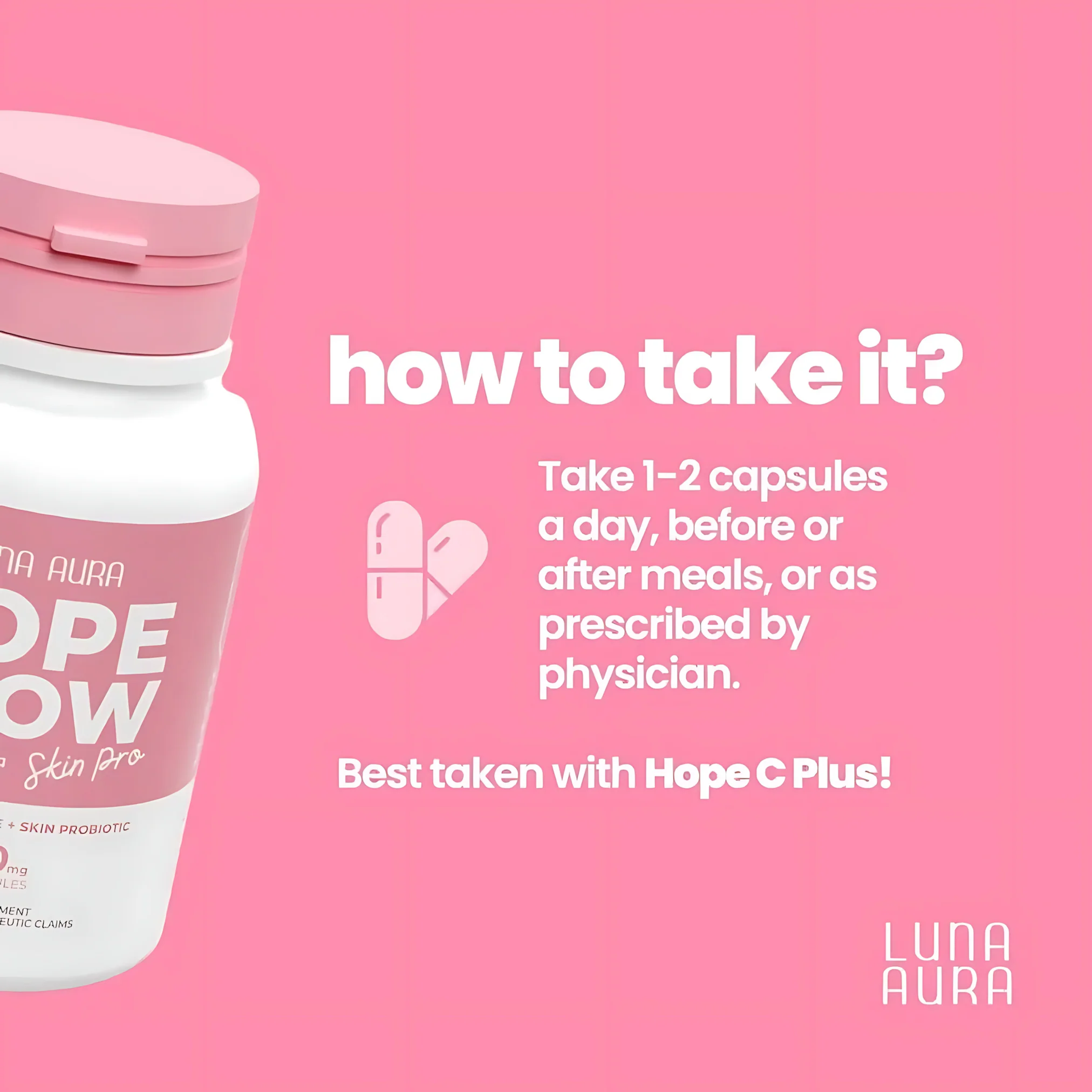 Luna Aura Hope Glow Skin Pro – Japan Glutathione + Skin Probiotic (30 Capsules) - Image 6