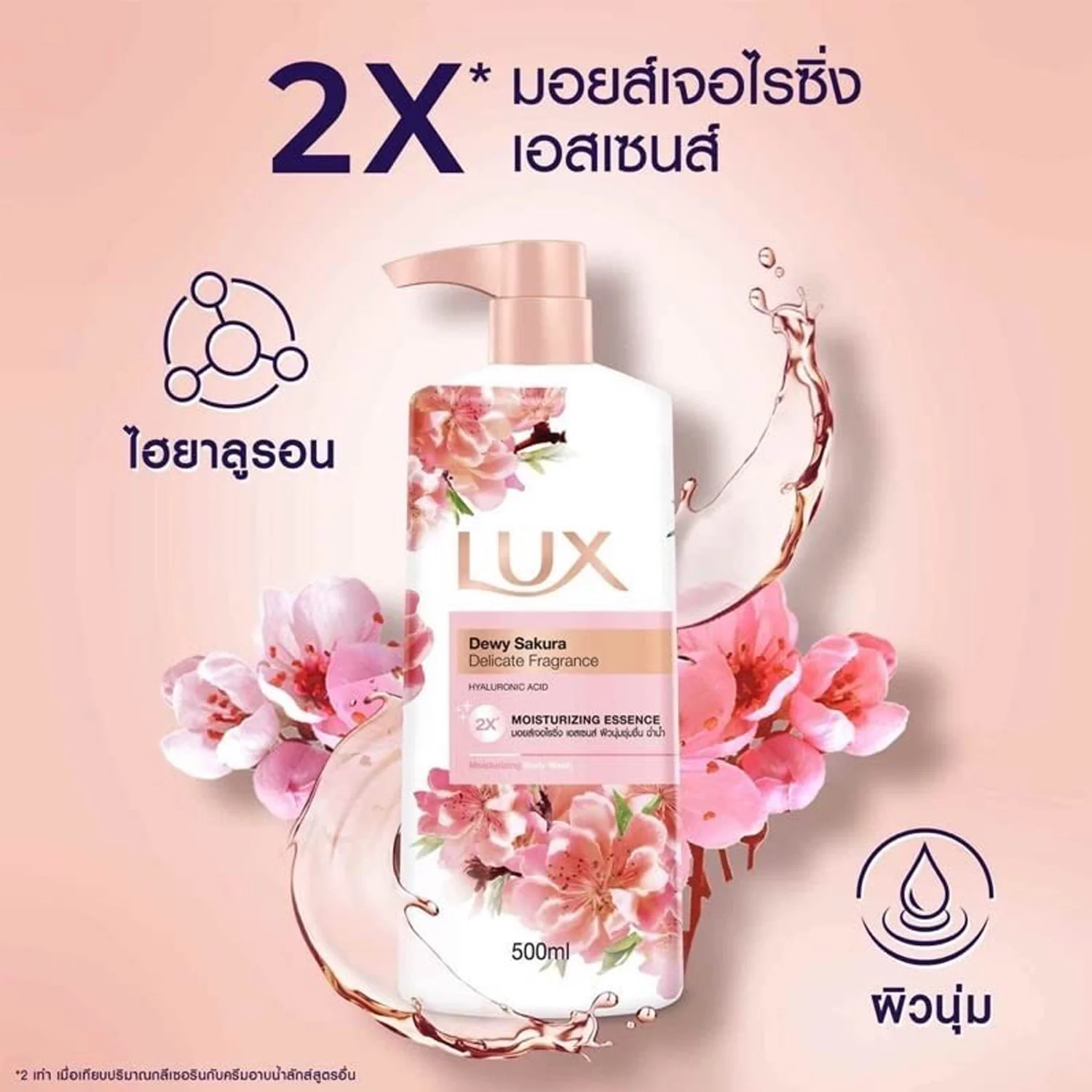 Lux Dewy Sakura 2X Moisturizing Essence Body Wash – 500ml - Image 7
