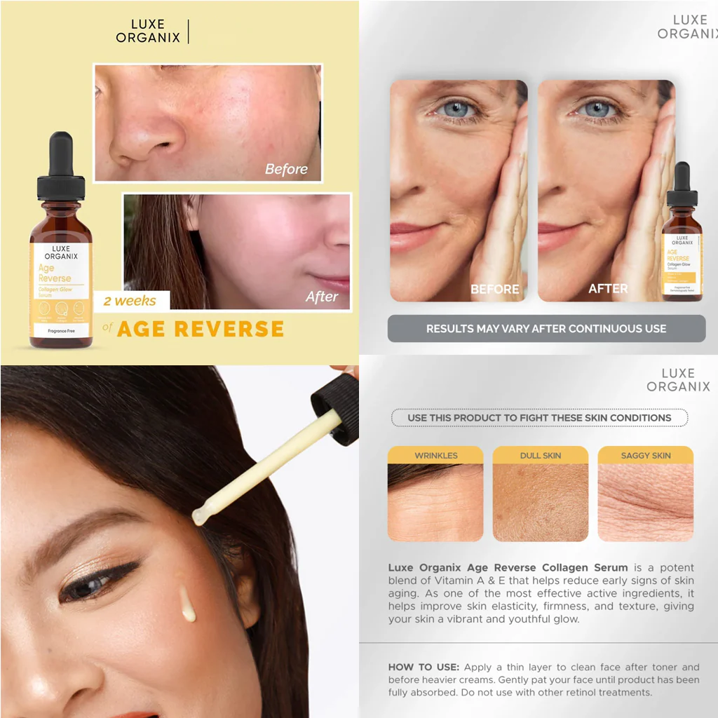 Luxe Organix Age Reverse Collagen Glow Serum – 30ml - Image 8