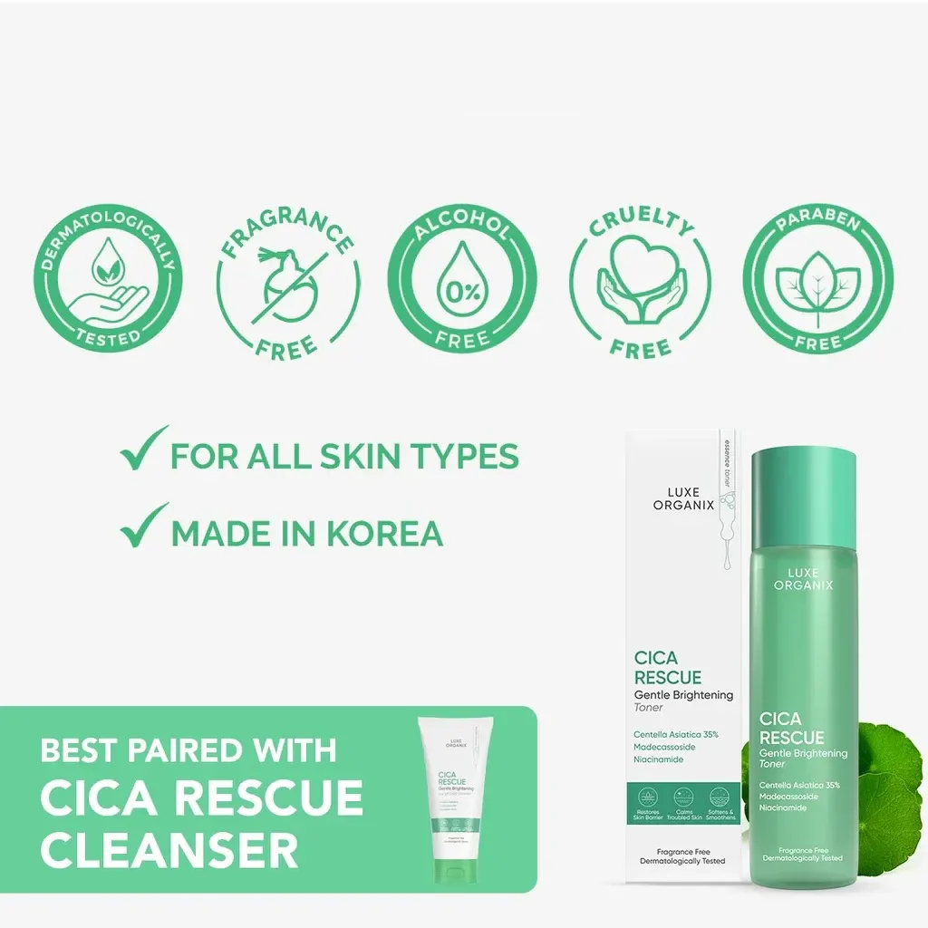 Luxe Organix Cica Rescue Gentle Brightening Toner – 150ml - Image 10