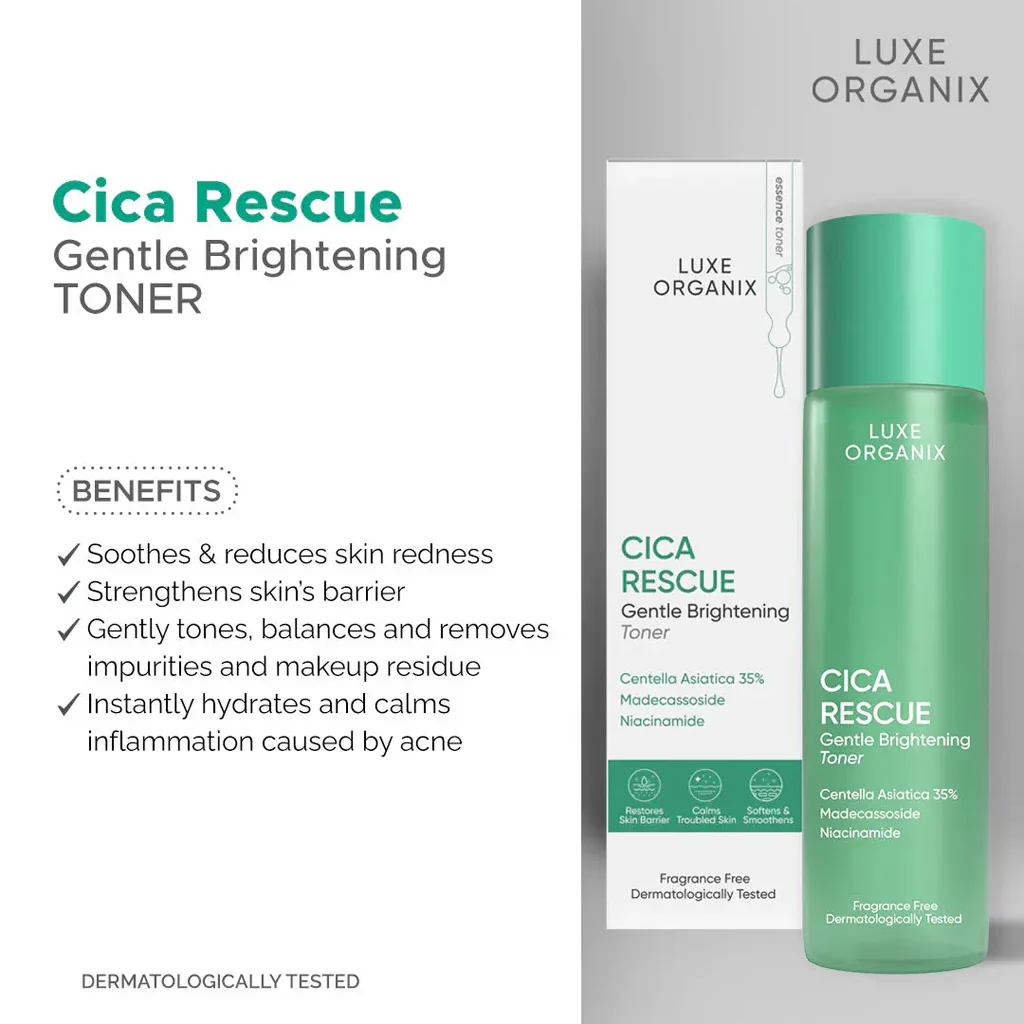 Luxe Organix Cica Rescue Gentle Brightening Toner – 150ml - Image 3
