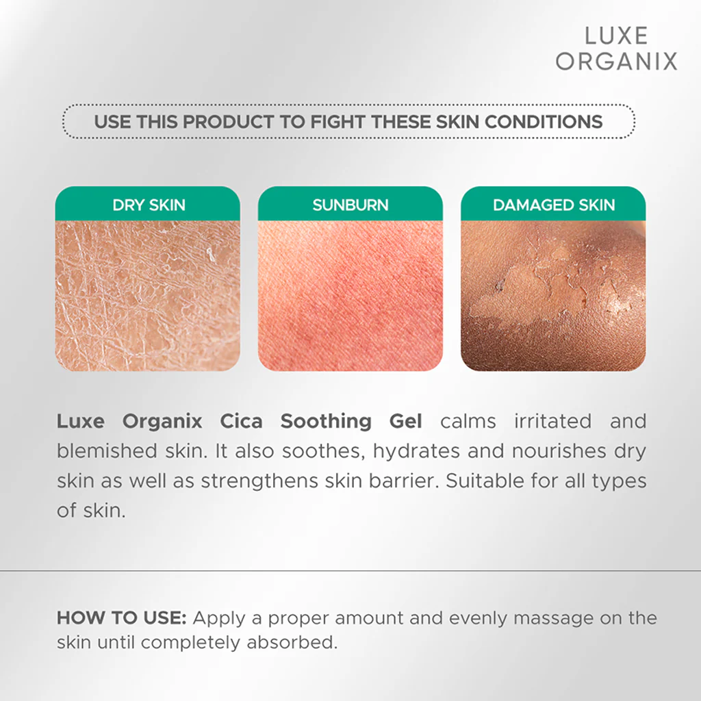 Luxe Organix Cica Soothing Gel – 100ml - Image 7