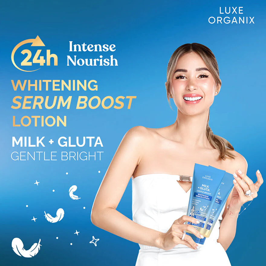 Luxe Organix Milk + Gluta Gentle Bright Whitening Serum Lotion - 350ml - Image 3