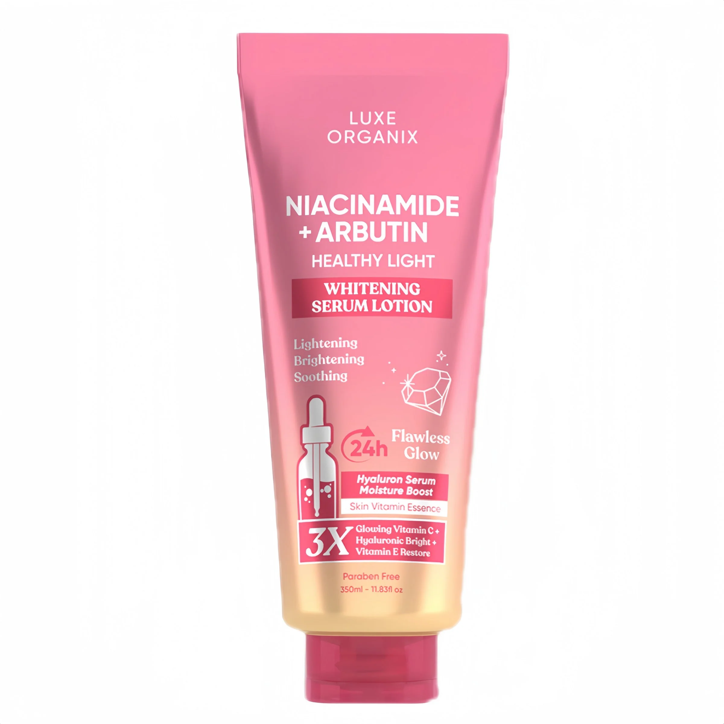 Luxe Organix Niacinamide + Arbutin Healthy Light Whitening Serum Lotion - 350ml - Image 2