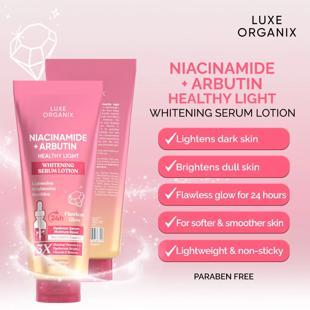 Luxe Organix Niacinamide + Arbutin Healthy Light Whitening Serum Lotion - 350ml - Image 4