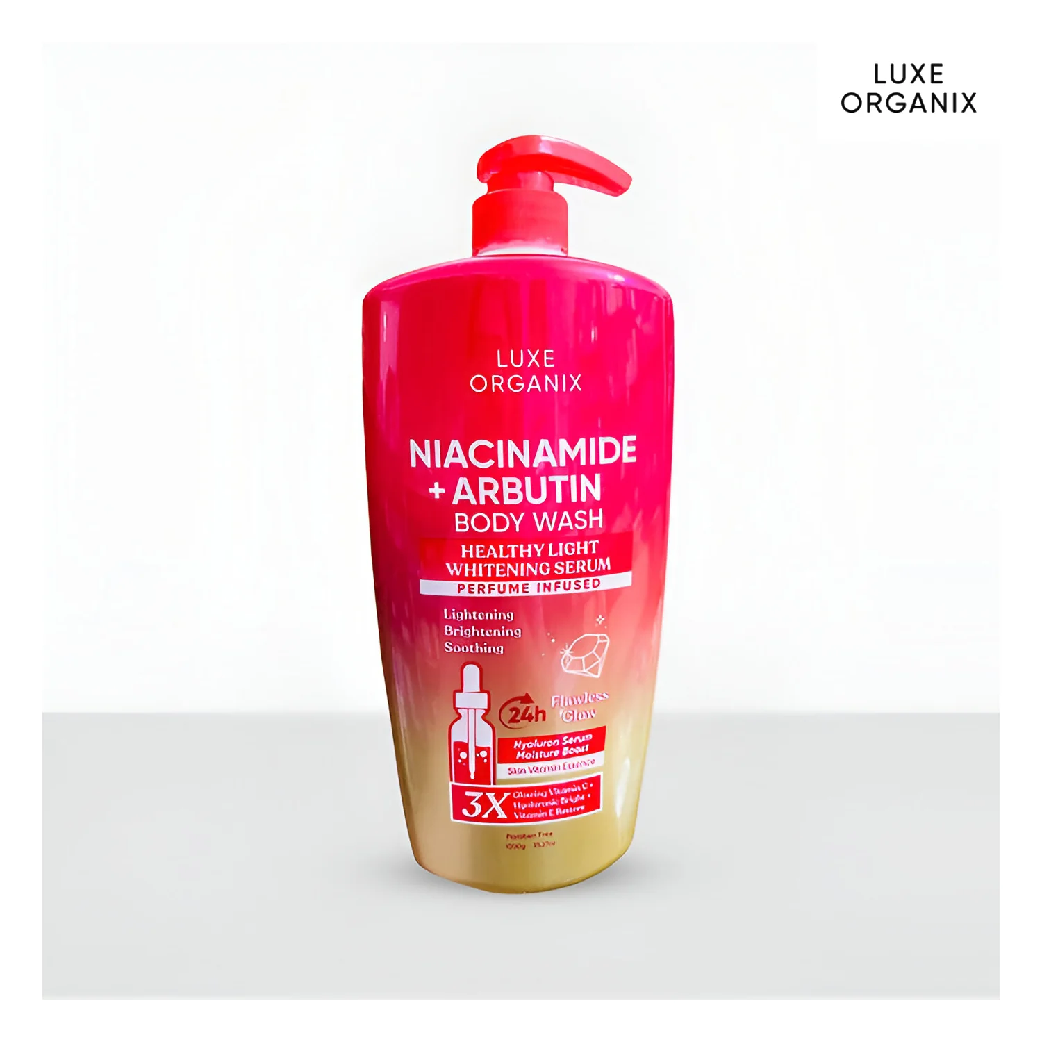 Luxe Organix Niacinamide + Arbutin (Healthy Light Whitening Serum) Body Wash - 1000ml - Image 2