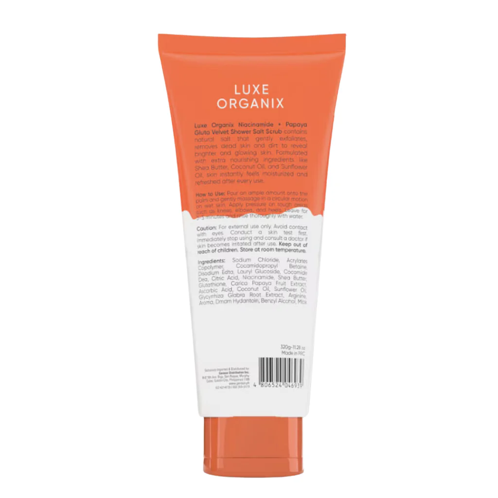 Luxe Organix Niacinamide + Papaya Gluta Velvet Salt Scrub – 320g - Image 10