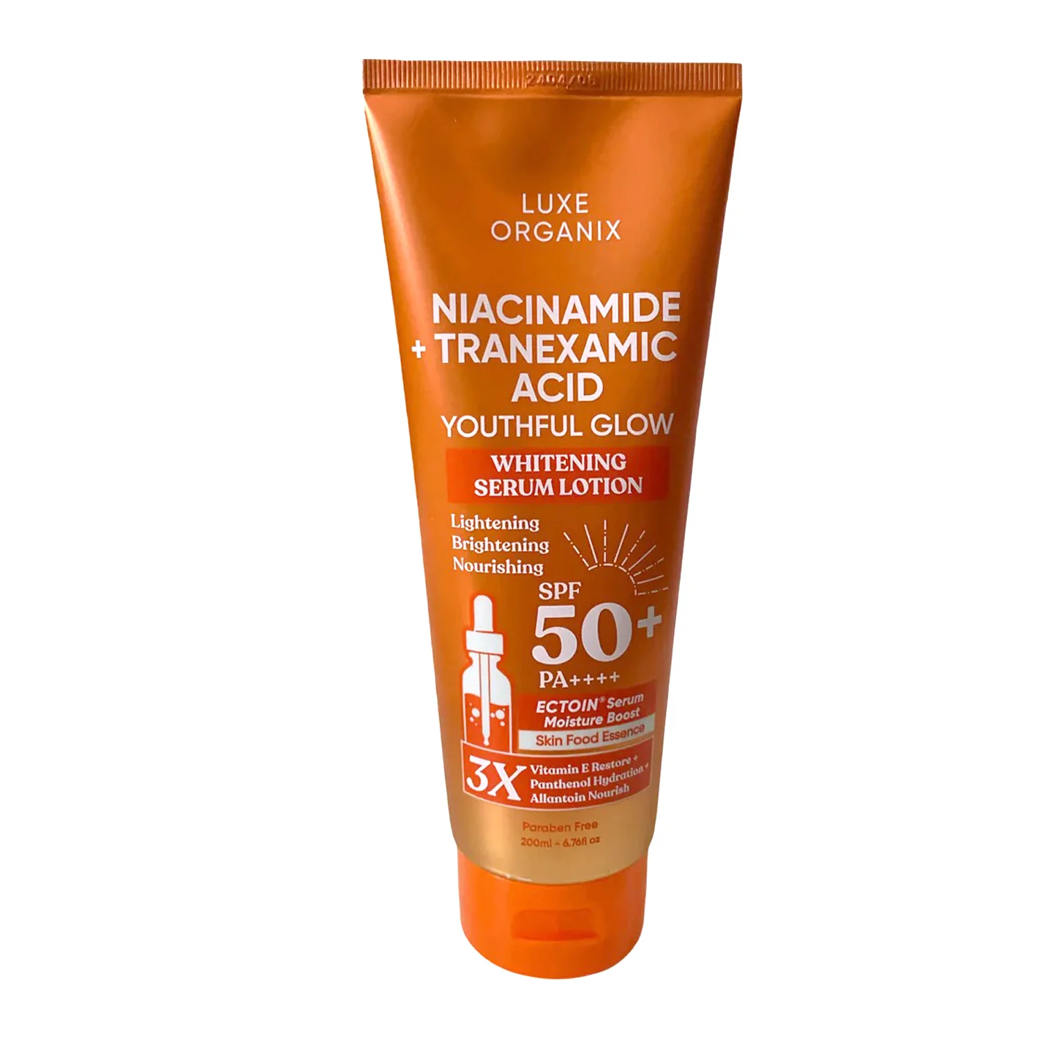 Luxe Organix Niacinamide + Tranexamic Acid Youthful Glow Whitening Serum Lotion SPF 50+ PA++++ – 200ml