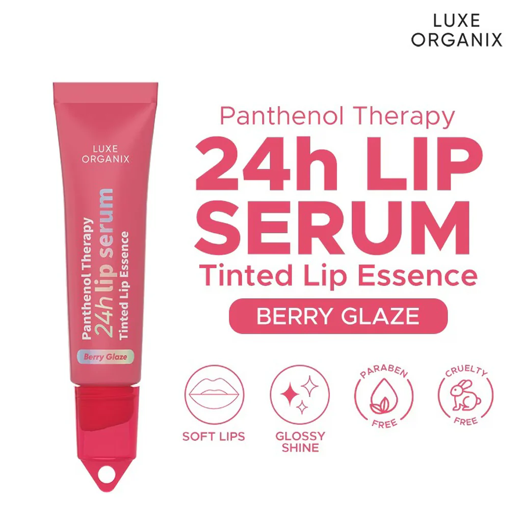 Luxe Organix Panthenol Therapy 24H Lip Serum - Berry Glaze (10g) - Image 5