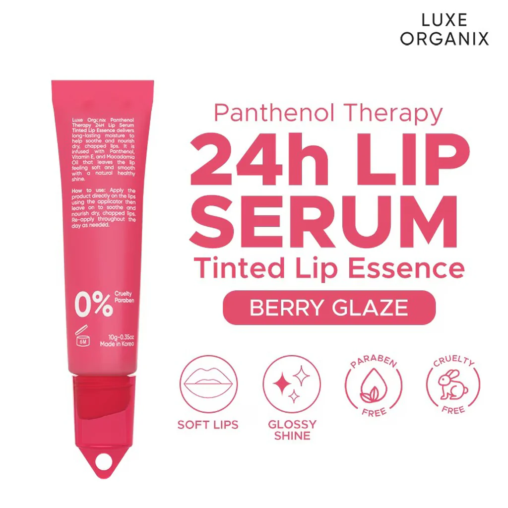 Luxe Organix Panthenol Therapy 24H Lip Serum - Berry Glaze (10g) - Image 6