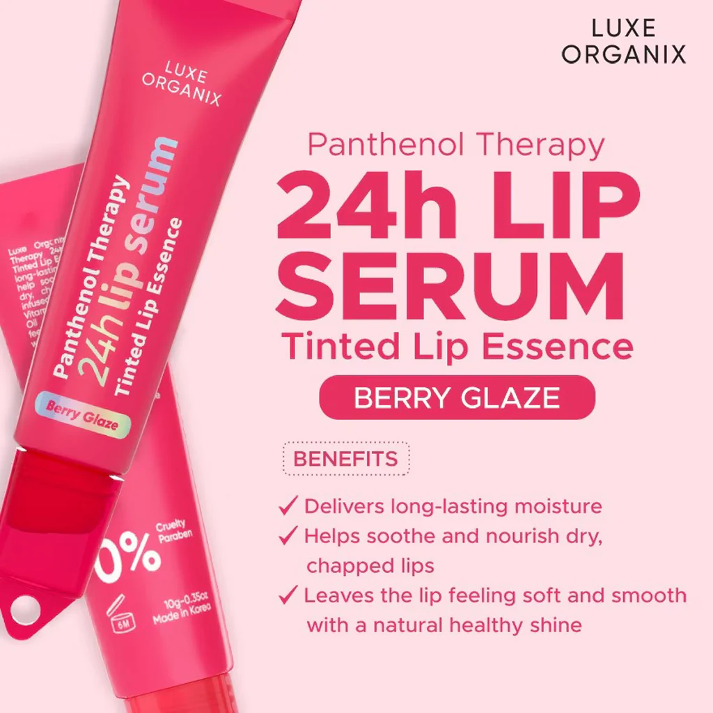 Luxe Organix Panthenol Therapy 24H Lip Serum - Berry Glaze (10g) - Image 8