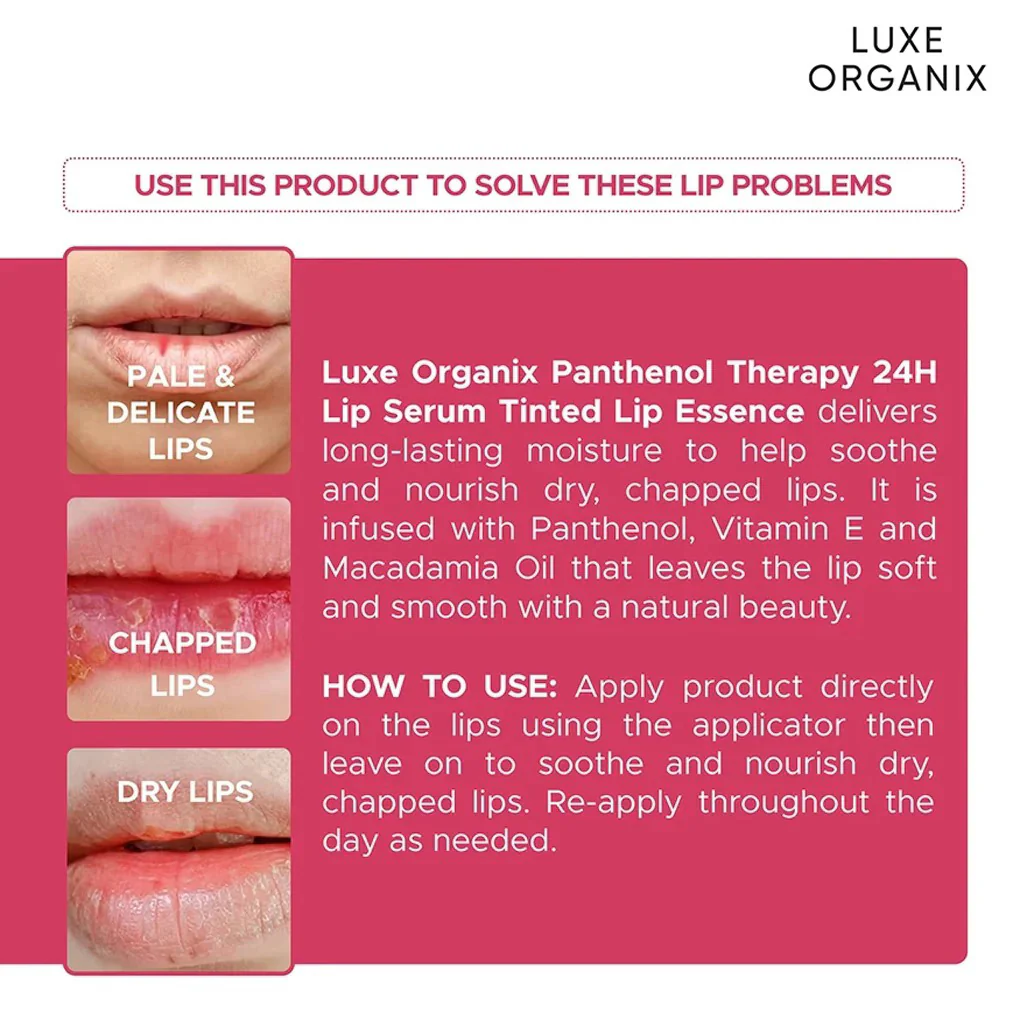 Luxe Organix Panthenol Therapy 24H Lip Serum - Cherry Glaze (10g) - Image 6