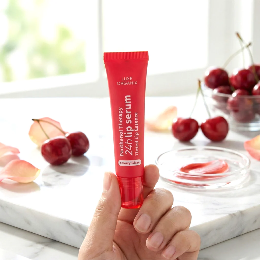 Luxe Organix Panthenol Therapy 24H Lip Serum - Cherry Glaze (10g) - Image 7