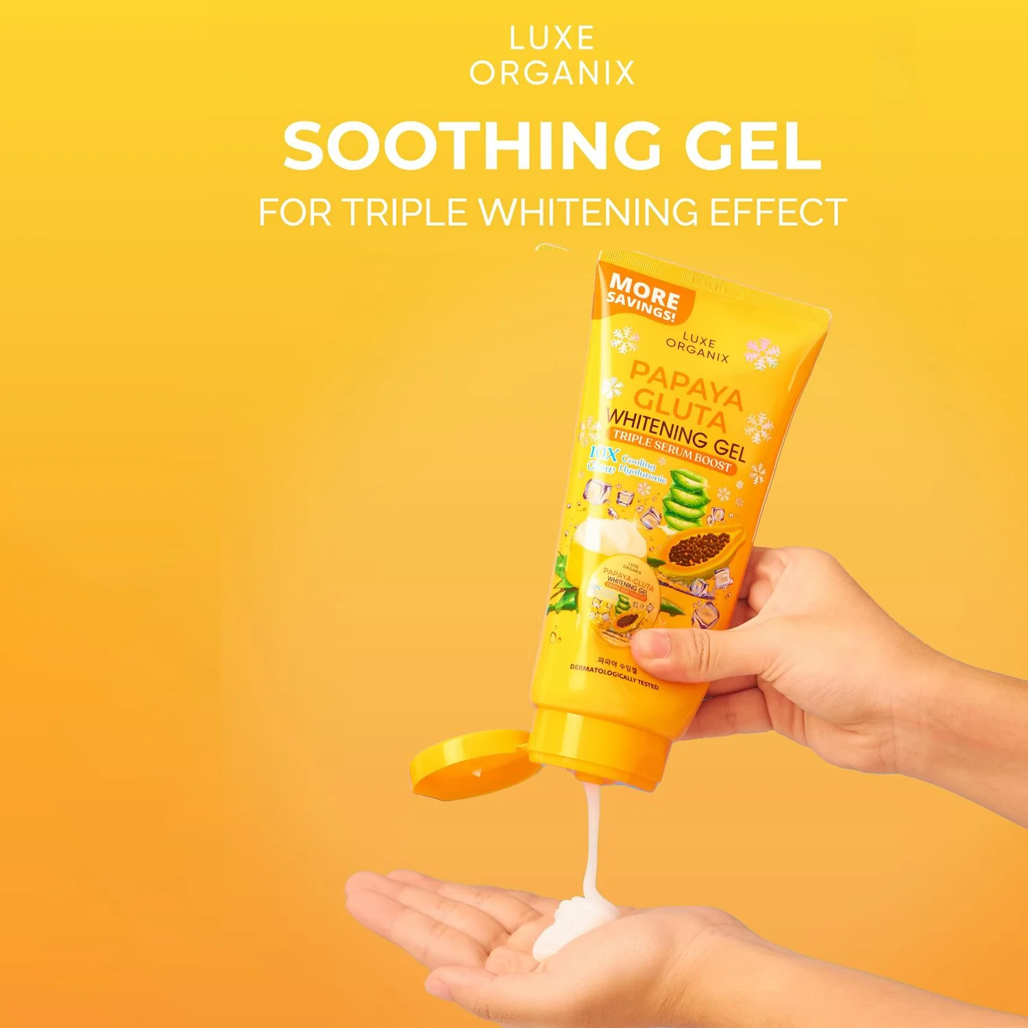Luxe Organix Papaya-Gluta Whitening Gel – 300ml - Image 3