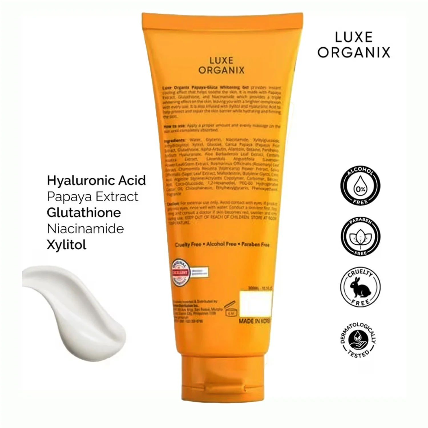 Luxe Organix Papaya-Gluta Whitening Gel – 300ml - Image 5