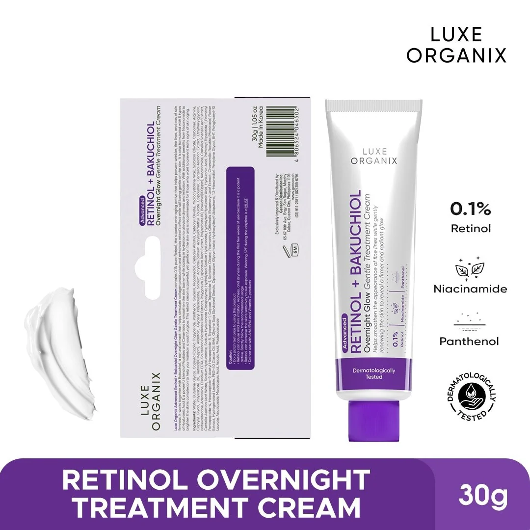 Luxe Organix Retinol + Bakuchiol Overnight Glow Gentle Treatment Cream - 30g - Image 3