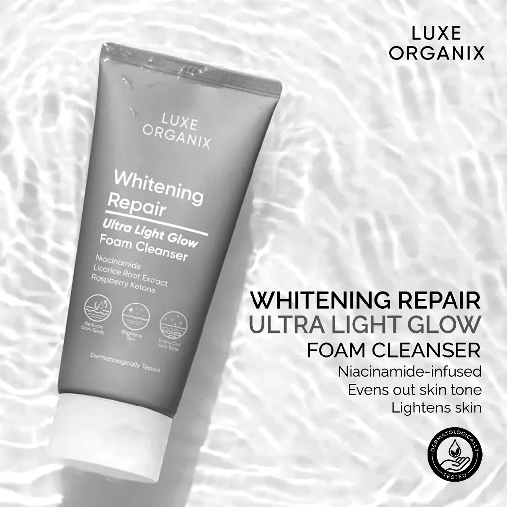 Luxe Organix Whitening Repair Ultra Light Glow Foam Cleanser – 150ml - Image 7
