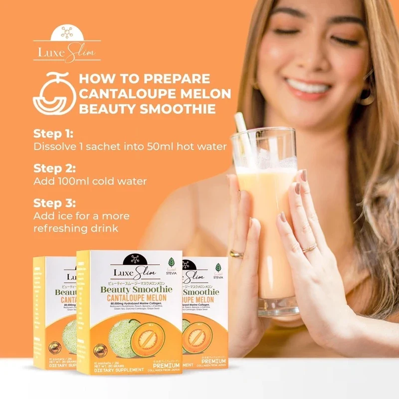 Luxe Slim Beauty Smoothie Cantaloupe Melon - 210g - Image 7