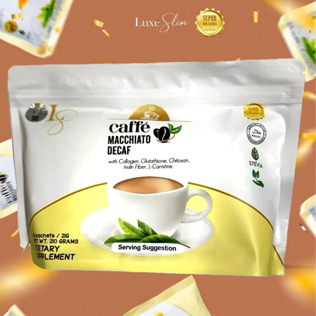 Luxe Slim Caffe Macchiato Decaf Pouch – 210g (10 x 21g Sachets) - Image 2