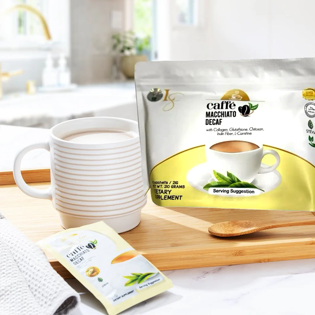 Luxe Slim Caffe Macchiato Decaf Pouch – 210g (10 x 21g Sachets) - Image 5